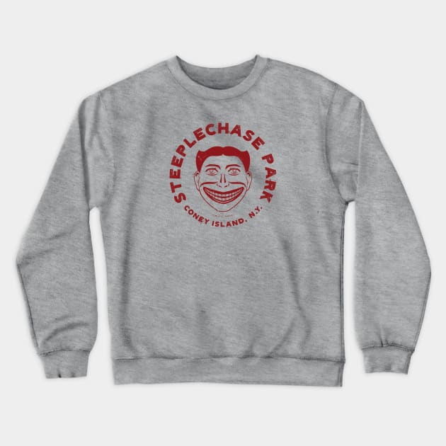 Steeplechase Park, Coney Island (Red) Crewneck Sweatshirt by deadmansupplyco